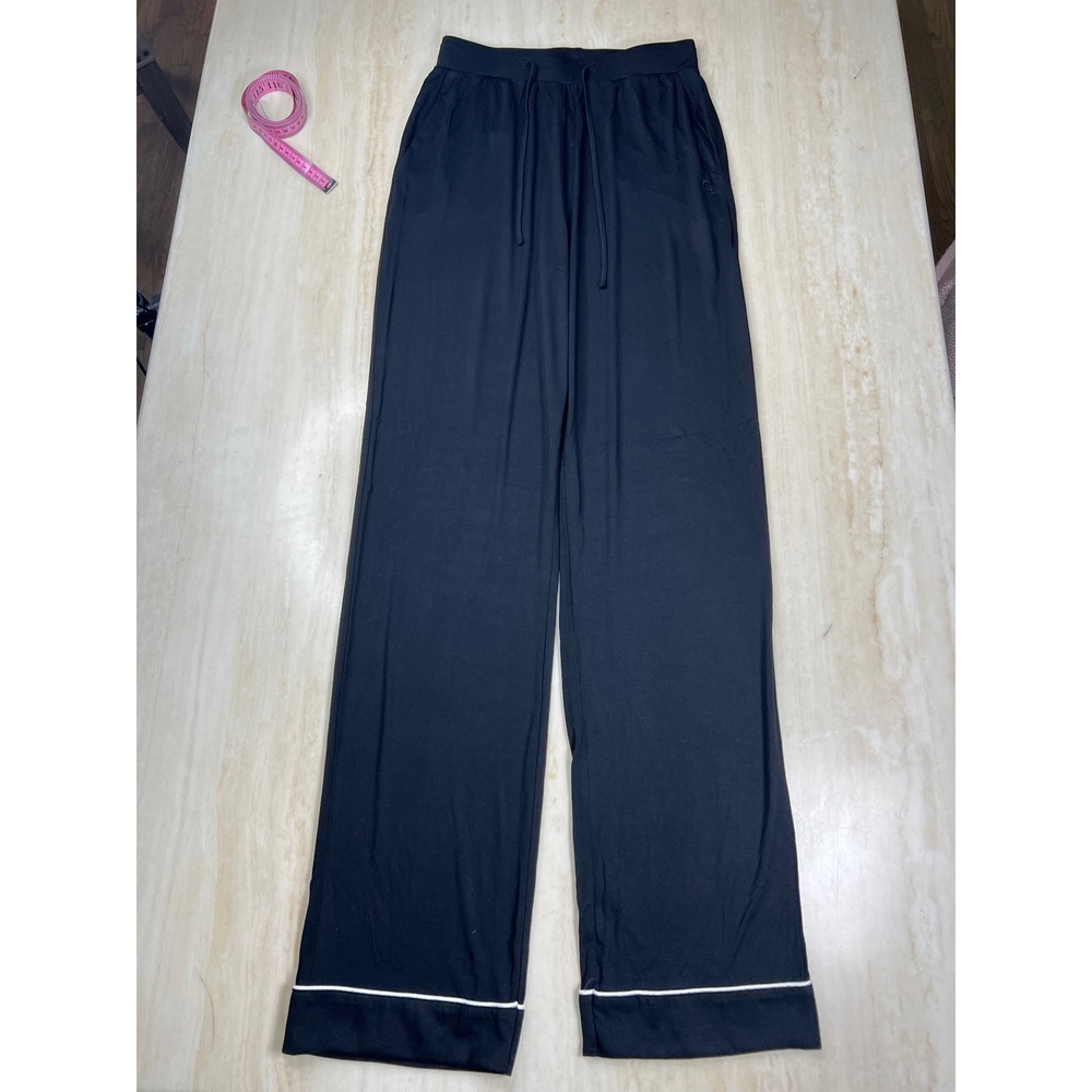 Cozy Earth Bamboo Pajama Pants Black White Piping Wide Leg XS CEW0011 - Picture 5 of 13
